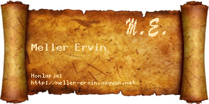 Meller Ervin névjegykártya